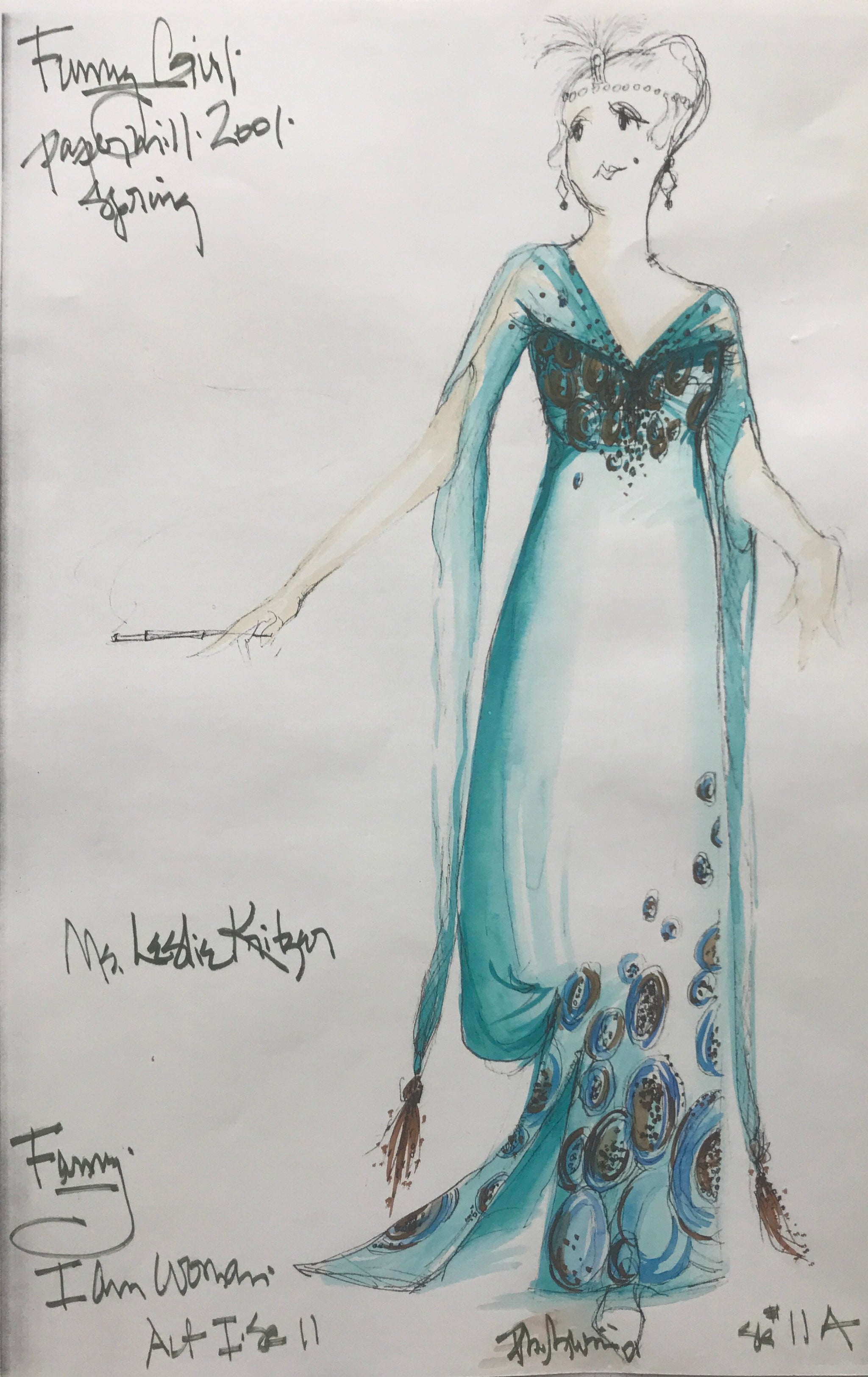 Leslie Kritzer in FUNNY GIRL, Costume Sketch by David Murin, 'I am Wom - Broadway Design Exchange Leslie Kritzer in FUNNY GIRL, Costume Sketch by David Murin, 'I am Wom - Broadway Design Exchange