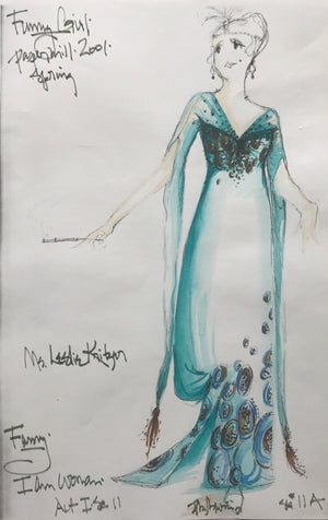 Leslie Kritzer in FUNNY GIRL, Costume Sketch by David Murin, 'I am Woman Dress'
