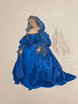 Renee Fleming Costume Rendering for "IL PIRATA" By Robert Perdziola