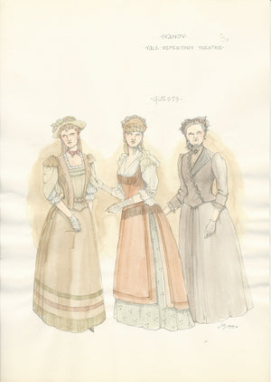 IVANOV -  Female Guests Costume Sketch by Jess Goldstein