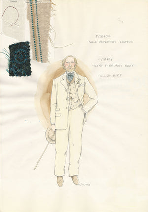 IVANOV - William Hurt as Ivanov Costume Sketch by Jess Goldstein