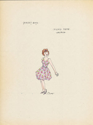 JERSEY BOYS  Female 'Nick's Date' Original sketch by Jess Goldstein