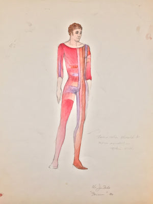 Theoni Aldredge Original "Barnum" Sketch -Jim Dale As Barnum