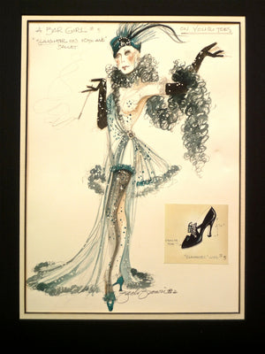 Original Watercolor "On Your Toes" Costume Design  By Zack Brown