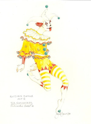 Original Watercolor "Nutcracker" Russian Dance By Zack Brown