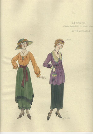 LA RONDINE - Female Ensemble No 37, 38 Costume Sketch by Jess Goldstein