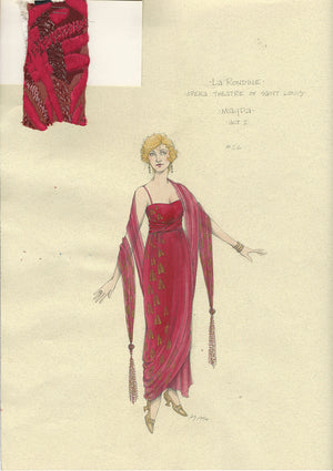 LA RONDINE - Magda Act 1 Costume Sketch by Jess Goldstein