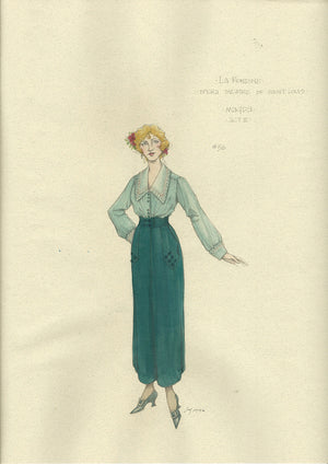 LA RONDINE - Magda Act II Costume Sketch by Jess Goldstein