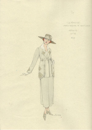 LA RONDINE - Modiste Act III, Costume Sketch by Jess Goldstein