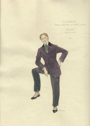 LA RONDINE - Prunier Acts I & II Costume Sketch by Jess Goldstein