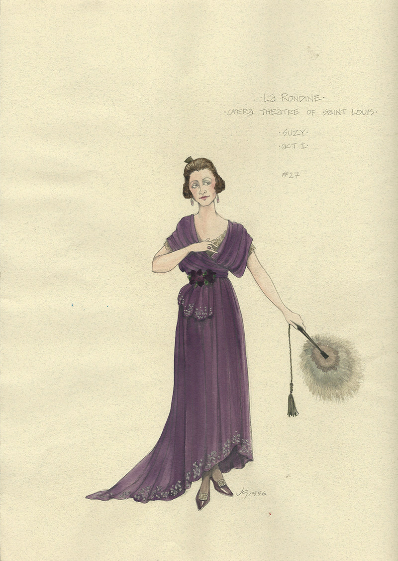 LA RONDINE - Suzy Act I Costume Sketch by Jess Goldstein