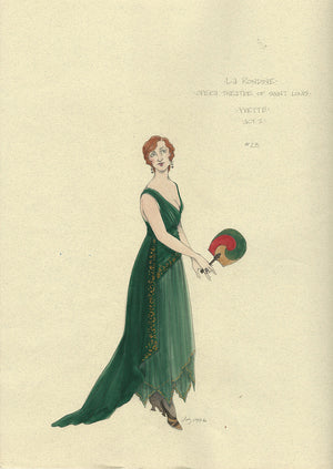 LA RONDINE - Yvette Act I Costume Sketch by Jess Goldstein